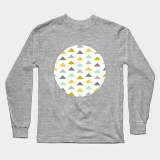 Geometric Triangles Grey, Mustard and Mint Long Sleeve T-Shirt